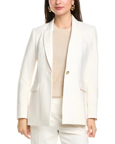 Anne Klein One-button Peak Lapel Jacket In White