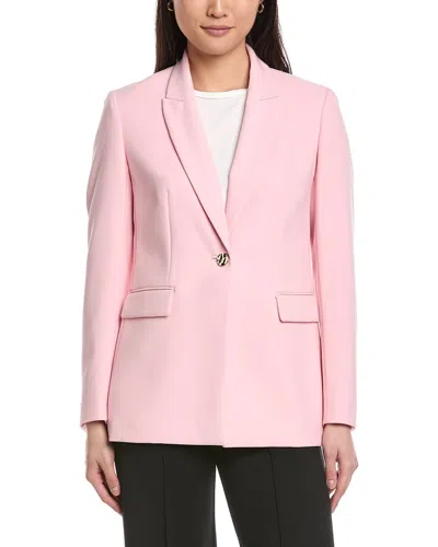 Anne Klein One-button Peak Lapel Blazer Jacket In Pink