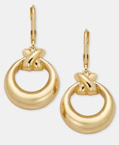 Anne Klein Open Circle Drop Earrings In Gold