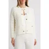 Anne Klein Open Front Cardigan In White