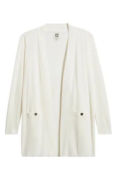 Anne Klein Open Front Cardigan In White