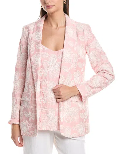 Anne Klein Open Front Shawl Collar Jacket In Pink