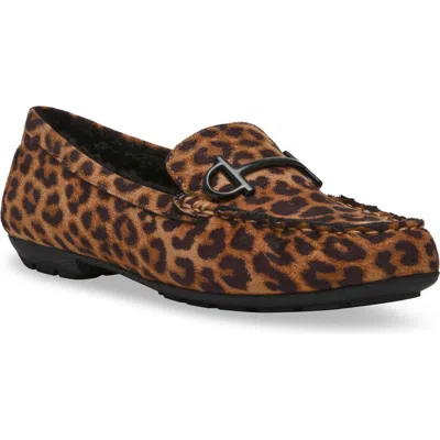Anne Klein Orlaa Faux Fur Slipper In Leopard Microsuede