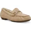 Anne Klein Orlaa Faux Fur Slipper In Sandstone Microsuede