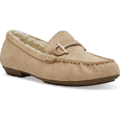 Anne Klein Orlaa Faux Fur Slipper In Sandstone Microsuede