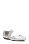Anne Klein Ostara Almond Toe Flat In Metallic Silver