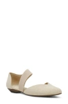 Anne Klein Ostara Almond Toe Flat In Natural/gold Sparkle