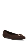 Anne Klein Oswego Pointed Toe Flat In Animal Print