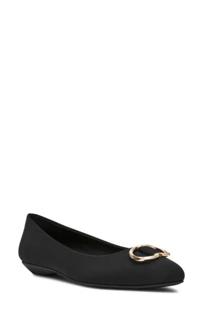 Anne Klein Oswego Pointed Toe Flat In Black