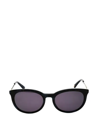 Anne Klein Oval-frame Sunglasses In Black