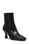 Anne Klein Pablo Womens Faux Leather Heeled Booties In Black Smooth