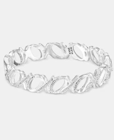 Anne Klein Pave Xoxo Bangle Bracelet In White