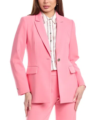 Anne Klein Peak Lapel Jacket In Pink