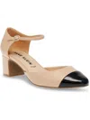 Anne Klein Pearle Womens Faux Leather Ankle Strap Pumps In Black