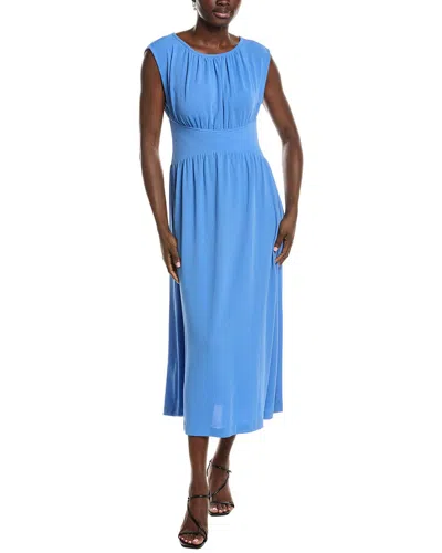 Anne Klein Pebble Jersey Shirred Midi Dress In Blue