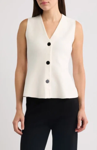 Anne Klein Peplum Vest In Animal Print