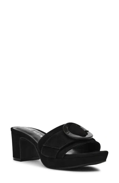 Anne Klein Pepper Slide Sandal In Black Suede