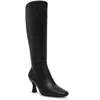 Anne Klein Akperfection Womens Zipper Leather Knee-high Boots In Black