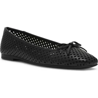 Anne Klein Perforated Ballet Flat In Black