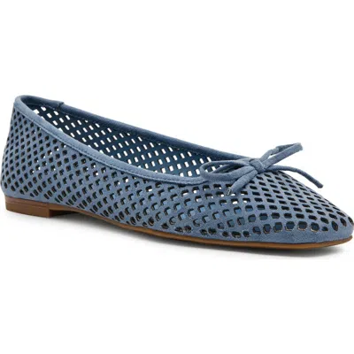 Anne Klein Perforated Ballet Flat In Blue