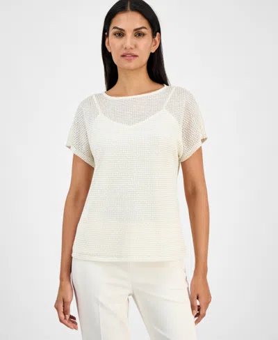 Anne Klein Petite Boat-neck T-shirt