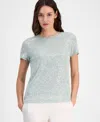ANNE KLEIN PETITE CREWNECK SHORT-SLEEVE SEQUIN T-SHIRT