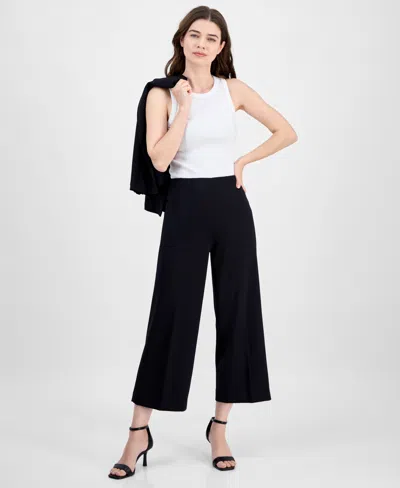 Anne Klein Petite Cropped Wide-leg Pull-on Pants
