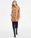 Anne Klein Petite Double-breasted Peacoat, Exclusively At Macy's In Brown