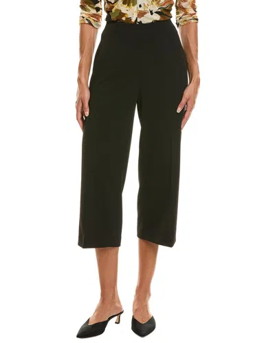 Anne Klein Petite High Rise Pull On Wide Leg Crop Pant In Black