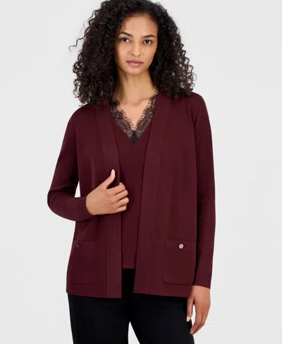 Anne Klein Petite Malibu Cardigan In Barolo