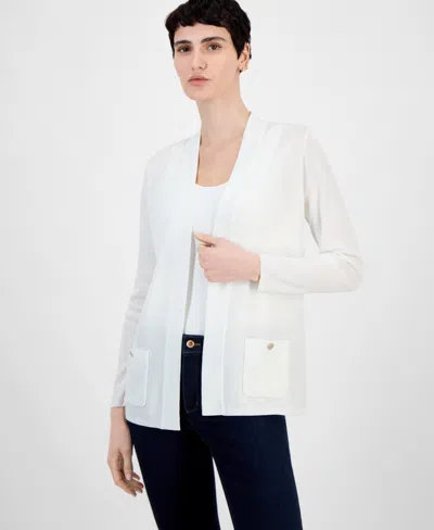 Anne Klein Petite Malibu Cardigan In White
