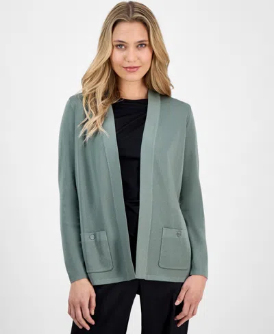 Anne Klein Petite Malibu Fine-rib Open-front Cardigan