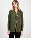 Anne Klein Petite Malibu Patch-pocket Cardigan In Green