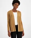 Anne Klein Petite Malibu Patch-pocket Cardigan In Brown