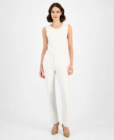 Anne Klein Petite Mid-rise Pants In White