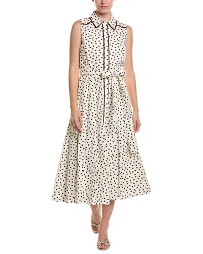Anne Klein Petite Midi Godet Shirtdress In Animal Print