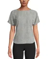 Anne Klein Petite Printed Boat-neck Top In Anne White,anne Black
