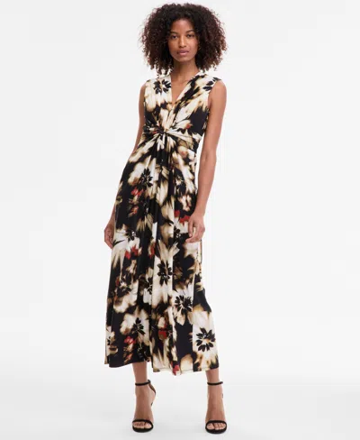Anne Klein Petite Printed Twist-front Maxi Dress