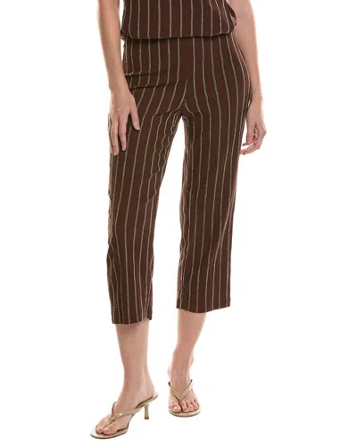 Anne Klein Petite Pull On Knit Wide Crop Pant In Brown