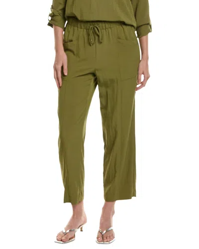 Anne Klein Petite Pull-on Pocket Straight Ankle Pant In Green