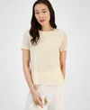 Anne Klein Petite Sequin Mesh Short-sleeve T-shirt