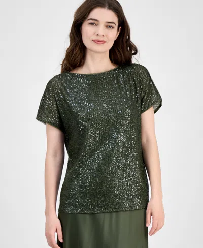 Anne Klein Petite Sequin Top
