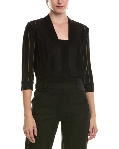 Anne Klein Petite Sheer Stripe Shrug In Black