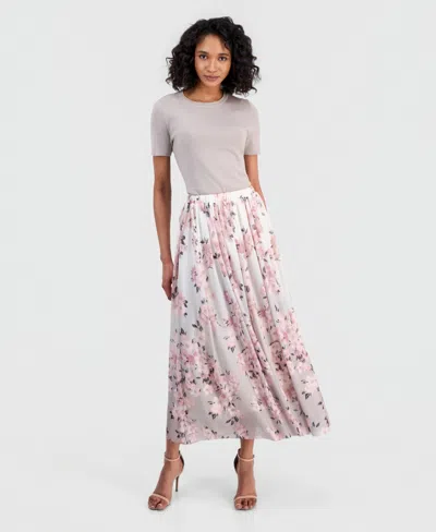 Anne Klein Petite Shirred Pull-on Skirt In Multi