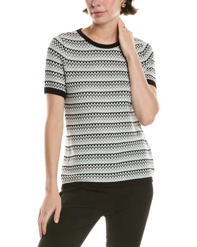 Anne Klein Petite Short Sleeve Sweater Top In Green