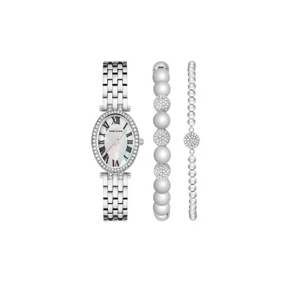 Anne Klein Petite Silver-tone Oval Case Ladies Watch Ak-3971svst In Metallic