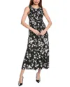 Anne Klein Petite Smocked Bodice Maxi Dress In Black