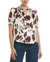 Anne Klein Petite Y Front Blouse In Beige
