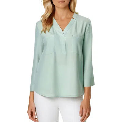 Anne Klein Petites Womens Pocket Chiffon Tunic Top