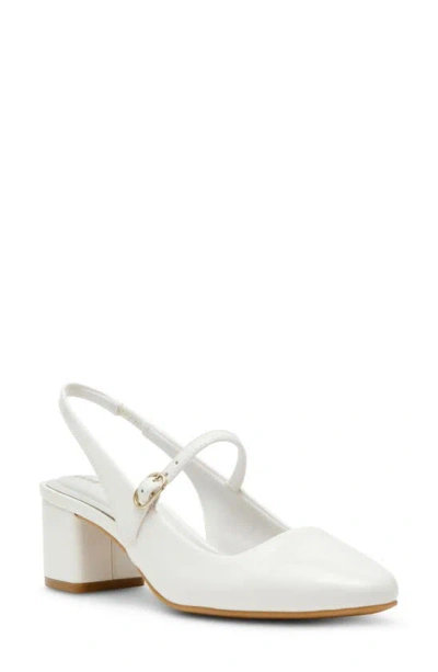Anne Klein Pia Slingback Mary Jane Pump In White Patent